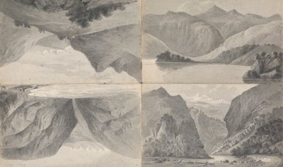 1) (ll) Davos-tó, 2) (lr) Segnes-i hágó bejárata, 3) (ur) Wiesen alkotó: Isaac Weld