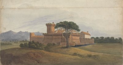 Ostia vára hegyekkel a távolban alkotó: Isaac Weld