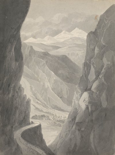 A Gemmi hágója / Leszállás Leukas Badbe (Svájc) alkotó: Isaac Weld