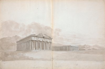 Két templomrom tanulmányokkal alkotó: Isaac Weld