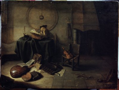 ""Melankólia II"" (Melankólia II (tudós a stúdiójában)) Zenét tanulmányozó férfi, töprengő kifejezés. Isaac de Jouderville (1613-1648) Serpoukhov festménye, Állami Történeti és Művészeti Múzeum alkotó: Isaac de Jouderville