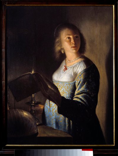 Fiatal lány egy gyertya „Isaac de Jouderville festménye (1613-1684) 17. századi Lille, Musee des Beaux Arts. alkotó: Isaac de Jouderville
