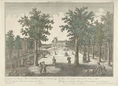 Kilátás a hágai Buitenhofra Vue du Buyten-Hof, a la Haye. (cím a tárgyon) alkotó: Isaac van Haastert