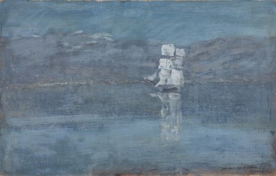 Táj vitorlással, 1890-es évek vége alkotó: Isaak Ilyich Levitan