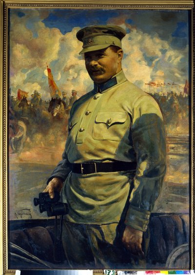 Mihail Vasziljevics Frunze (1885-1925) bolsevik vezető portréja. (M. V. Frunze bolsevik vezető portréja). Isaak Izrailevich Brodsky (Brodsky) (1884-1939) festménye, olaj, vászon alkotó: Isaak Israilevich Brodsky
