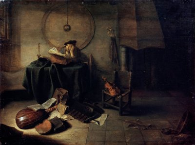 „Melankólia II. Tudós műtermében”, 17. századi holland festmény alkotó: Isaak de Jouderville