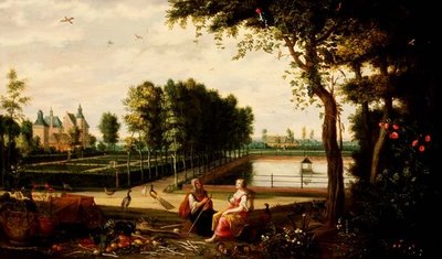 Vertumnus és Pomona (panel) alkotó: Isaak van Oosten