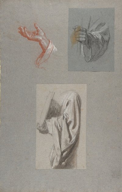 a. Szent Remi keze, szül. Szent Remi keze, c. Drapery Study for Acolyte Holding Book..., 19. sz alkotó: Isidore Pils