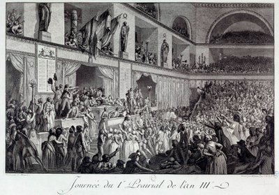 Francia forradalom: Az éhség elleni néplázadás napja a III. év I. parterén (1795.05.20): a lakosság megszállta a konventet, és lemészárolta Jean Bertrand Feraud (1759-1795) képviselőt, aki az ellátásért volt felelős. párizsiak, akik op alkotó: Isidore Stanislas Helman