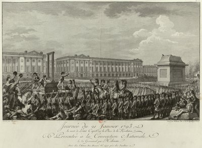 Lajos kivégzése a Place de la Revolution 1793. január 21-én, 1794. alkotó: Isidore Stanislas Helman