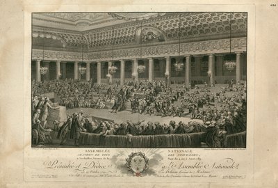 1789. augusztus 4-i éjszaka az Országgyűlésben, 1790. alkotó: Isidore Stanislas Helman