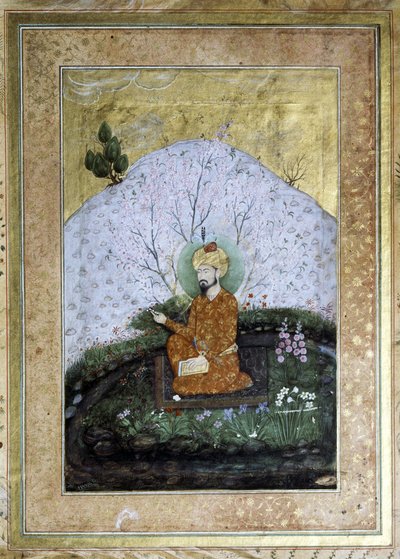BABUR Zahir al-Din Muhammad (1483-1530): Mogul miniatűr a 17. századból. alkotó: Islamic School