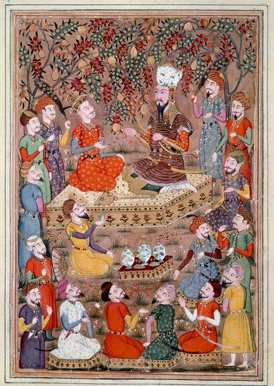 Iszlám művészet: „” Roustam Kei Khosraoutól kéri Gurguin kegyelmét”” Perzsa miniatűr Ferdowsi (Firdawsi vagy Ferdawsi) „” Shahnameh”” (Shah Nama, Shahnama) (Királyok könyve) című epikus költeményének kéziratából. Firdousi, kb. 940-1020 körül) (607 ms.) alkotó: Islamic School