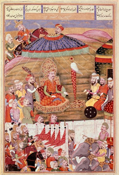 Iszlám művészet: „” Sohrab (Szaharab) újra Roustam sátrára néz””” Perzsa miniatűr Ferdowsi (Firdawsi) „” Shahnameh”” (Shah Nama, Shahnama) (Királyok könyve) című epikus költeményének kéziratából. Ferdawsi vagy Firdousi, kb. 940-1020 körül) (607 ms.) alkotó: Islamic School