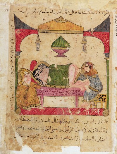 Ms Arabe 3467 Orvosi vizsgálat, Kalila és Dimna könyvéből alkotó: Islamic School