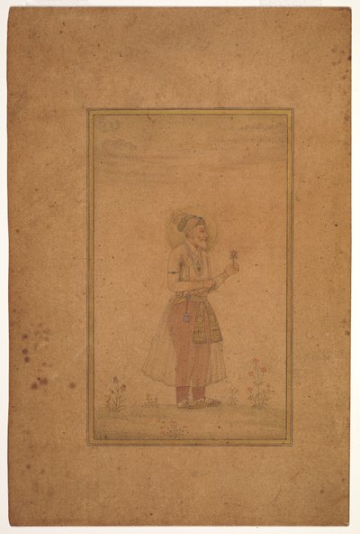 Shah Jahan portréja, 17. század közepe (Átlátszatlan akvarell és arany, bambuszon)
papír) alkotó: Islamic School
