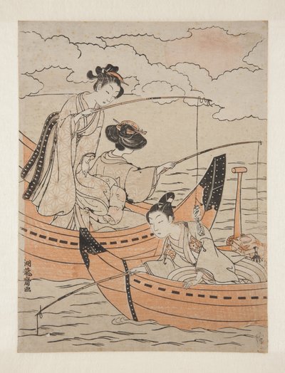 Boats of Love (Koi no fune) (színes fatömbnyomat) alkotó: Isoda Koryusai