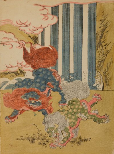 Kínai oroszlánok / Karashishi alkotó: Isoda Koryusai