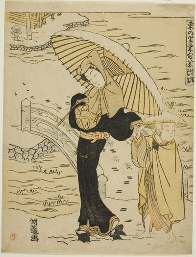 Esti hó Ikenohatán (Ikenohata bosetsu), az "Esti hó Ikenohatán" sorozatból alkotó: Isoda Koryusai