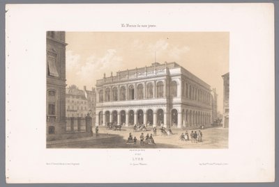 Kilátás a Lyoni Operaházra Lyons. Le Grand Théâtre (cím a tárgyon) Kortárs Franciaország (sorozat címe) La France de nos jours (sorozat címe a tárgyon) alkotó: Isodore Laurent Deroy