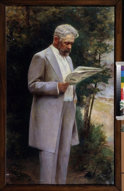 Nikolai (Nikolaj) Garin-Mihajlovszkij portréja (Garin Mikhailovsky, Garine-Michajlovski, Garine Michajlovski, Garine-Mikhailovski, Garine Mikhaïlovski) (1852-1906). Peinture de Israel Abramovich Pass (1868-apres 1920), huile sur toile alkotó: Israel Abramovich Pass