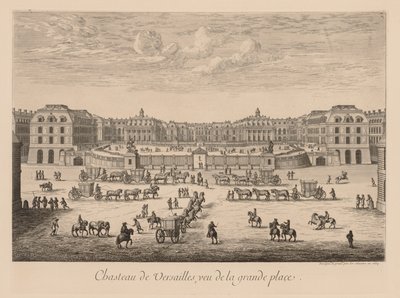 Kilátás a Versailles-i palotára, a főtérről alkotó: Israël Silvestre