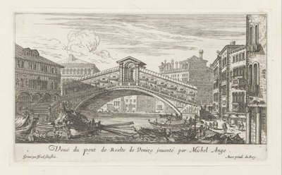 Kilátás a Rialto-hídra és a Canal Grandére, Velence alkotó: Israël Silvestre