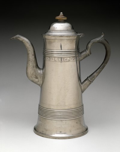 Kávékanna, c. 1820-1840 (ón, fa) alkotó: Israel Trask