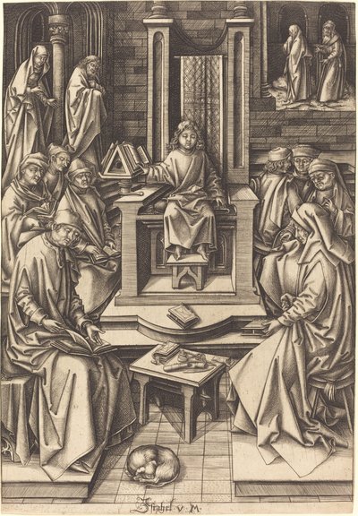 Krisztus az orvosok között c. 14901500. alkotó: Israhel van Meckenem