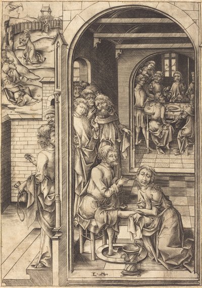 Krisztus az apostolok lábát mosva c. 1480. alkotó: Israhel van Meckenem