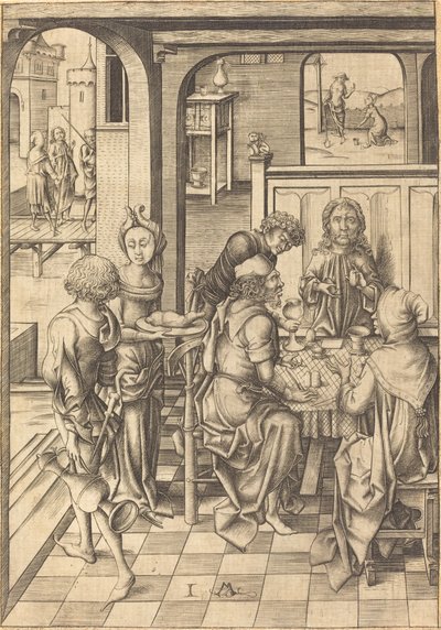 Krisztus Emmausban, c. 1480. alkotó: Israhel van Meckenem