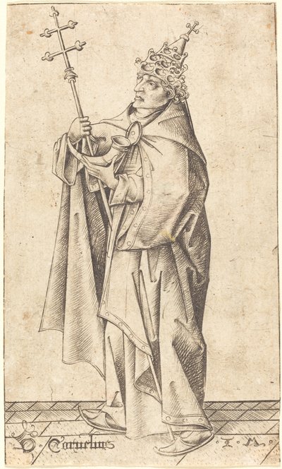 Szent Kornél, c. 1470. alkotó: Israhel van Meckenem