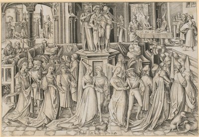 Tanz am Hof des Herodes alkotó: Israhel van Meckenem