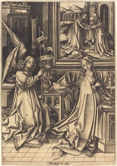 Az Angyali üdvözlet, c. 14901500. alkotó: Israhel van Meckenem