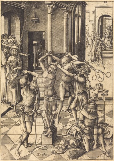 A zászlózás, c. 1480. alkotó: Israhel van Meckenem