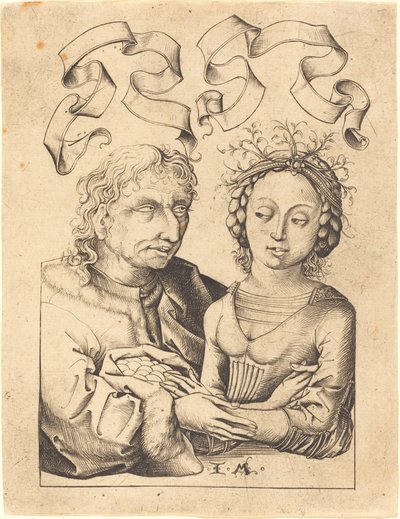 A bolond öreg és a fiatal lány c. 14801490. alkotó: Israhel van Meckenem