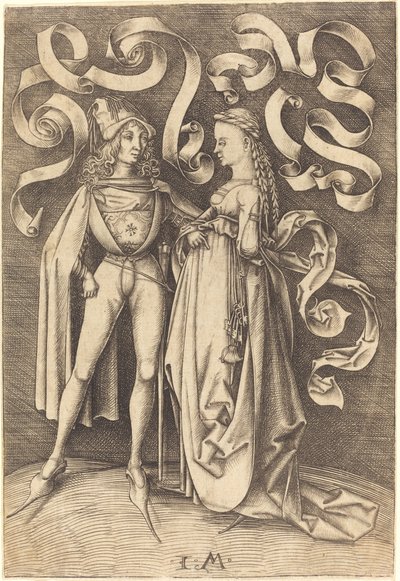 A lovag és a hölgy c. 14951503. alkotó: Israhel van Meckenem