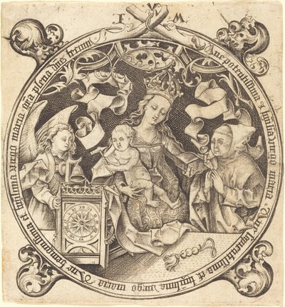 A Madonna az órával, c. 1490. alkotó: Israhel van Meckenem