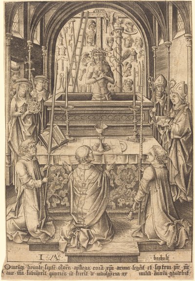 Szent Gergely miséje, c. 14801485. alkotó: Israhel van Meckenem