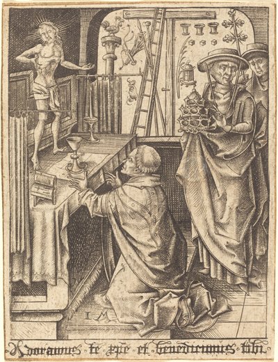 Szent Gergely miséje, c. 14801490. alkotó: Israhel van Meckenem
