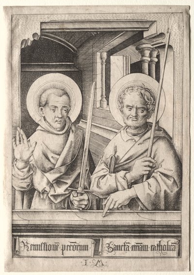 A tizenkét apostol: Szent Simon (?) és Szent Máté alkotó: Israhel van Meckenem