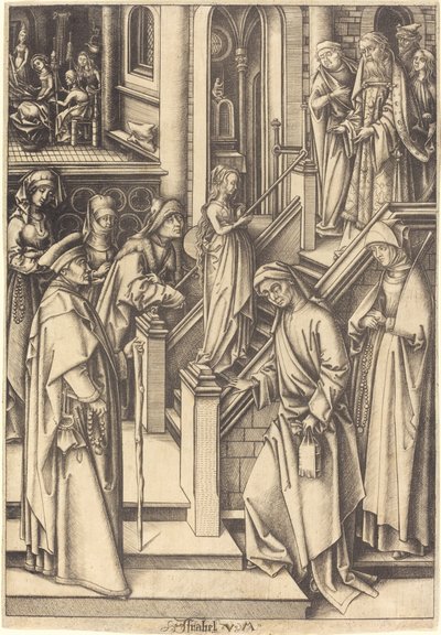 A Szűzanya bemutatása alkotó: Israhel van Meckenem after Hans Holbein the Elder