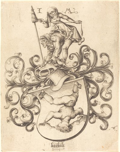 Címer bukdácsoló fiúval alkotó: Israhel van Meckenem after Master of the Housebook