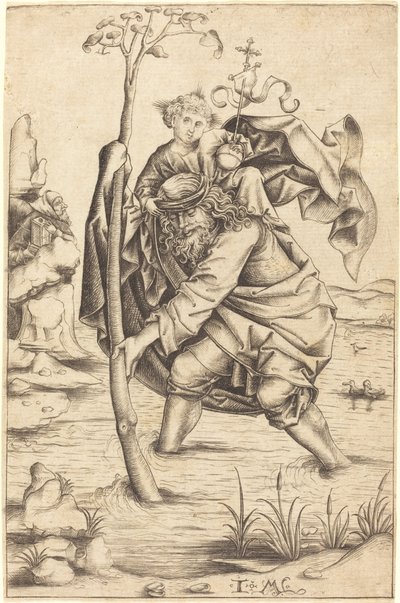 Szent Kristóf alkotó: Israhel van Meckenem after Master of the Housebook