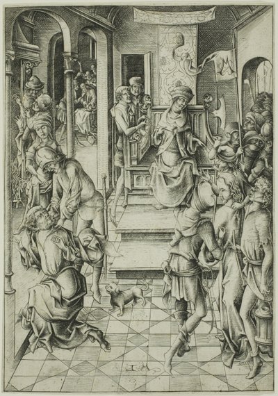 Krisztus Annás előtt alkotó: Israhel van Meckenem the younger