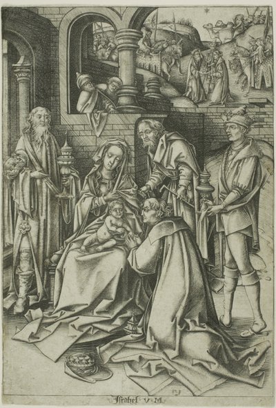 A bölcsek imádása alkotó: Israhel van Meckenem the younger