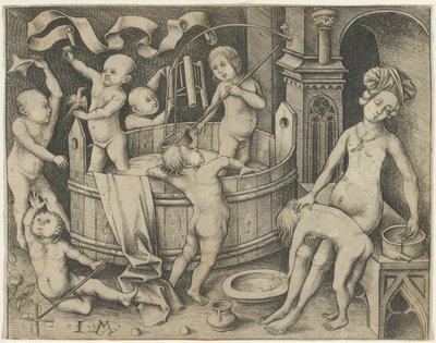 A gyermekfürdő alkotó: Israhel van Meckenem the younger