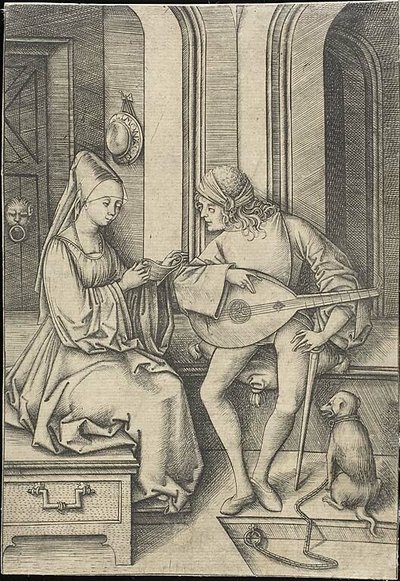 Az énekes és a lantos alkotó: Israhel van Meckenem the younger