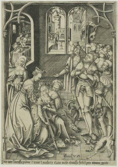 Lucretia öngyilkossága alkotó: Israhel van Meckenem the younger