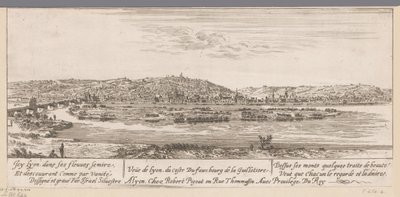 Kilátás Lyonra Guillotière külvárosával Veue de Lyon du coste Du fauxbourg de la Guillotiere (cím a tárgyon) alkotó: Israël Silvestre